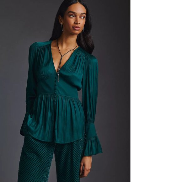 By Anthropologie Deep-V Tunic SIZE M new with tag nwt - Picture 4 of 6